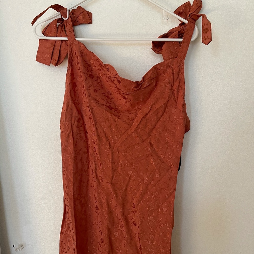 Midi shoulder tie floral dress